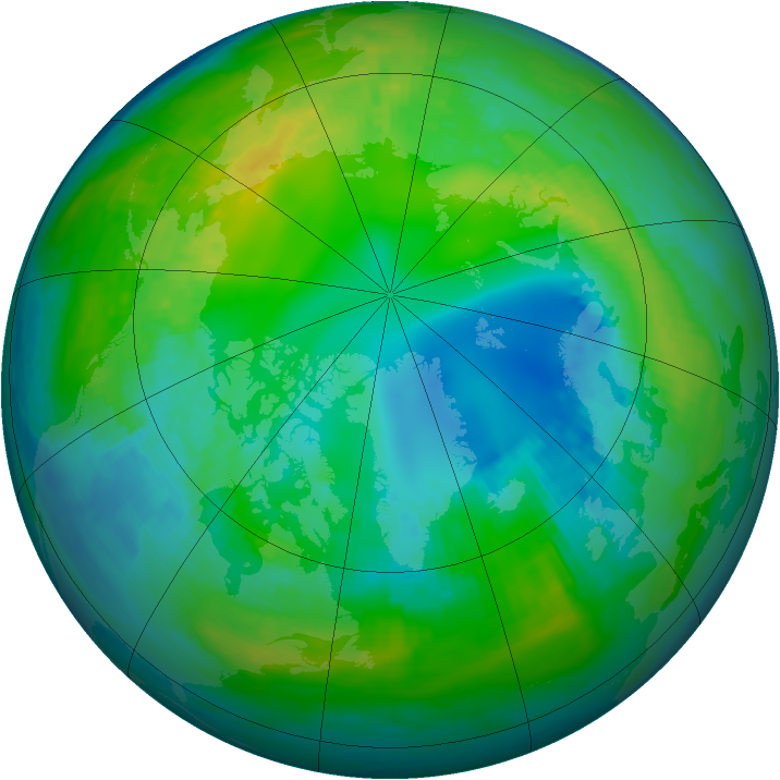 Arctic ozone map for 01 November 1980